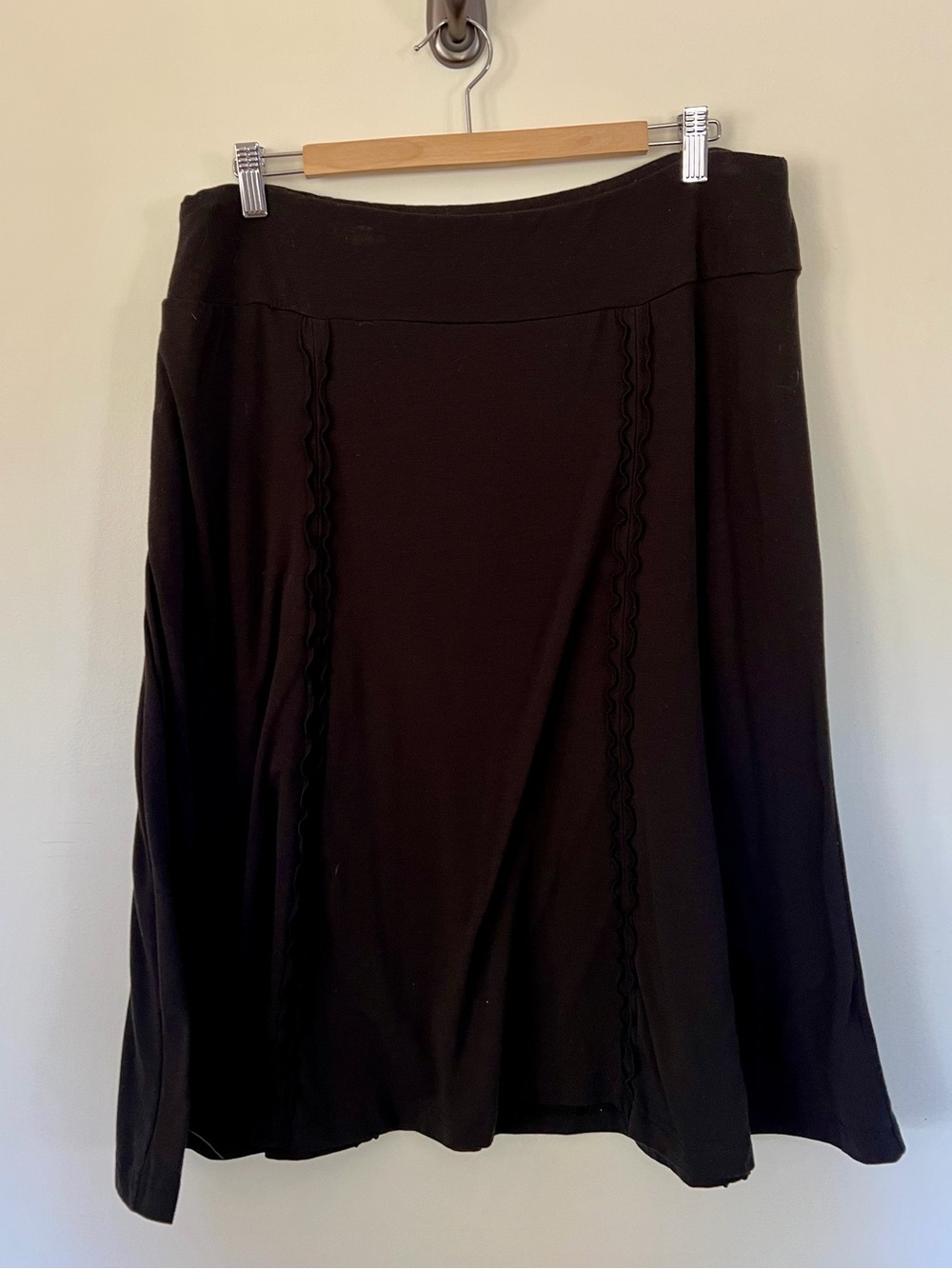 ExOfficio Black A-Line Skirt with Stitch Detail